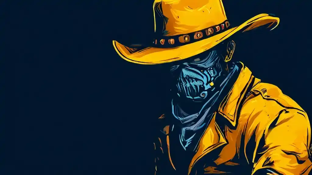 Masked OutlawVPN rider in the digital frontier
